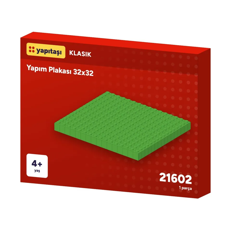 21602 Yapıtaşı Klasik Yapım Plakası 32x32 Yeşil