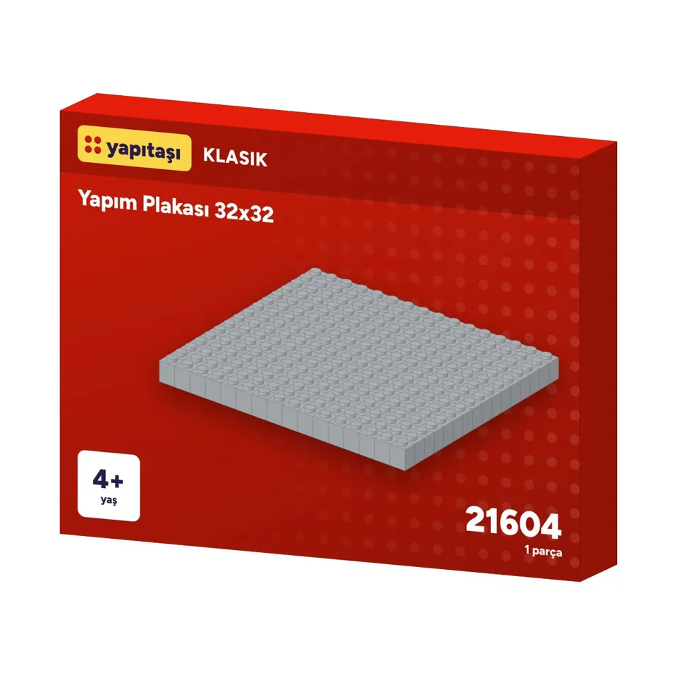 21604 Yapıtaşı Klasik Yapım Plakası 32x32 Gri